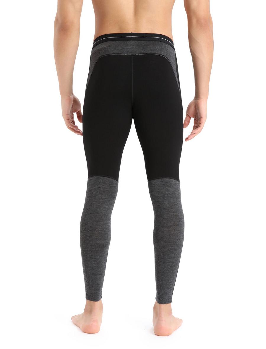 Black / Jet Heather Icebreaker 200 ZoneKnit™ Merino Men's Leggings | AU 1121DFMN